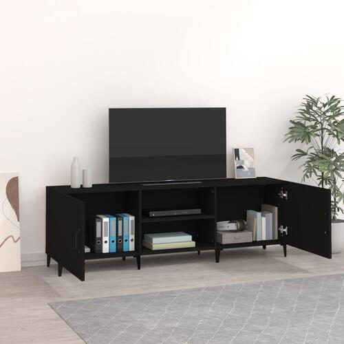 Tv-bord 150x30x50 cm konstrueret træ sort