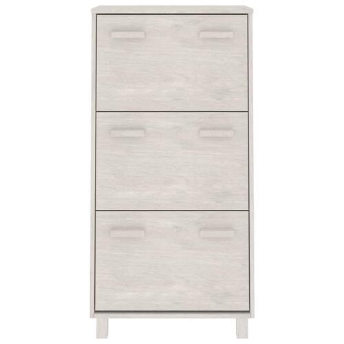 Skoskab HAMAR 59,5x35x117 cm massivt fyrretræ hvid