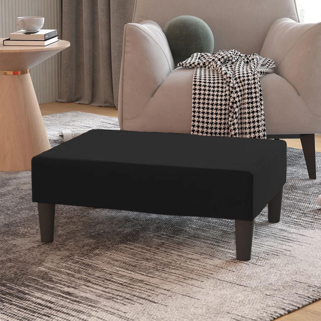Fodskammel 78x56x32 cm fløjl sort