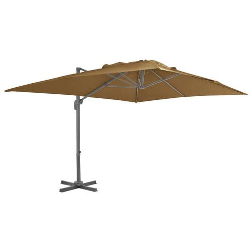 Hængeparasol med aluminiumsstang 400 x 300 cm gråbrun