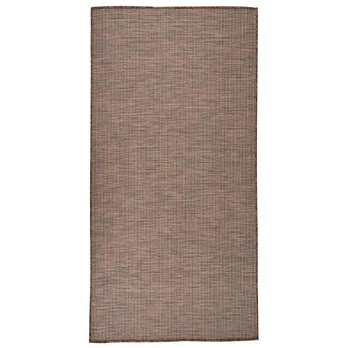 Fladvævet udendørstæppe 100x200 cm brun
