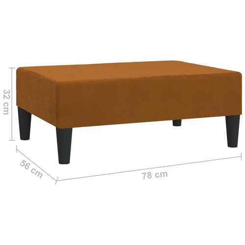 Fodskammel 78x56x32 cm fløjl brun