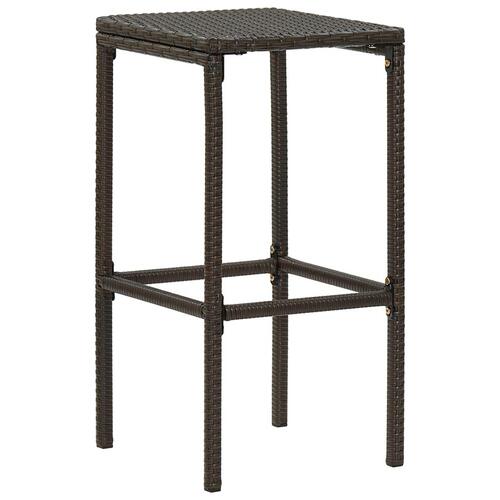 Barstole med hynder 2 stk. polyrattan brun