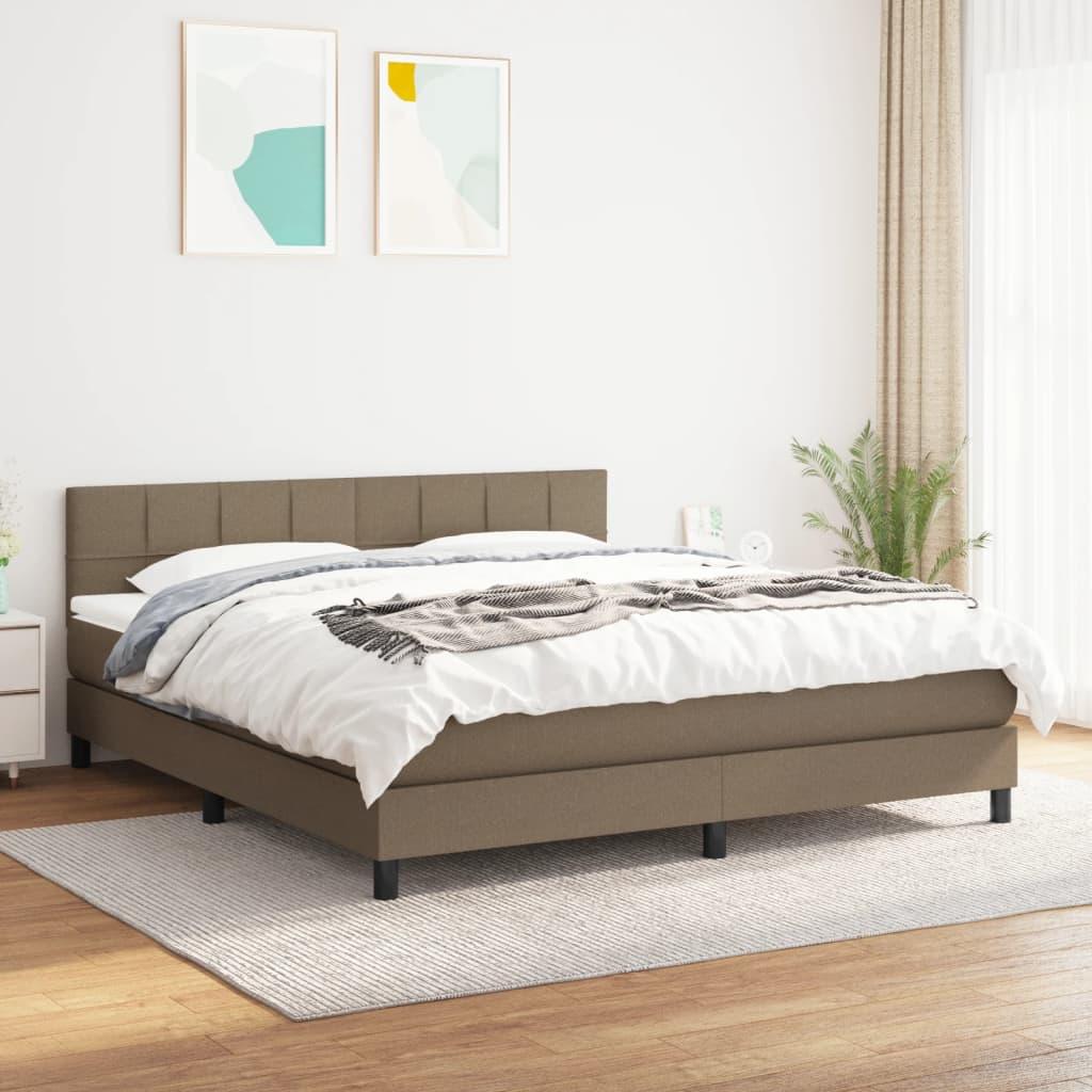 Kontinentalseng med madras 160×200 cm - stof, gråbrun billede