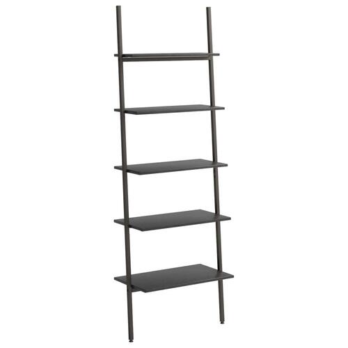 Stigereol med 5 hylder 64x34x185,5 cm sort