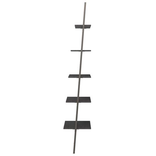 Stigereol med 5 hylder 64x34x185,5 cm sort