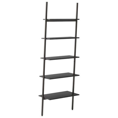 Stigereol med 5 hylder 64x34x185,5 cm sort
