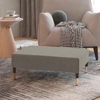 Fodskammel 78x56x32 cm fløjl lysegrå