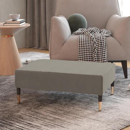 Fodskammel 78x56x32 cm fløjl lysegrå