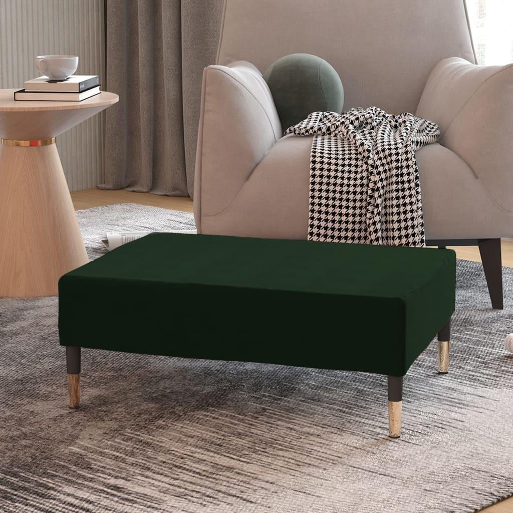 Fodskammel 78x56x32 cm fløjl mørkegrøn
