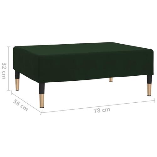 Fodskammel 78x56x32 cm fløjl mørkegrøn