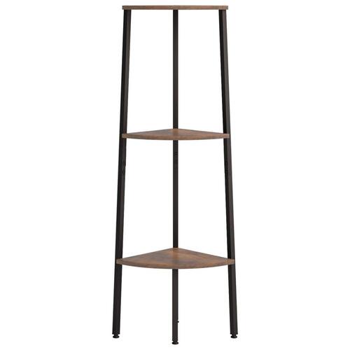 Stigereol med 3 hylder 45,5x31,5x120 cm mørkebrun og sort