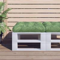 Pallehynde 60x60x12 cm stof bladmønster