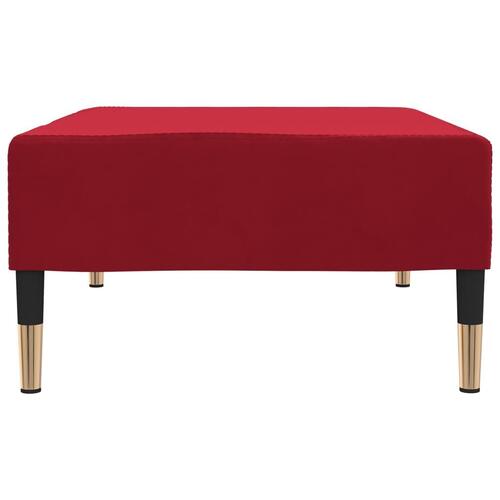 Fodskammel 78x56x32 cm fløjl vinrød
