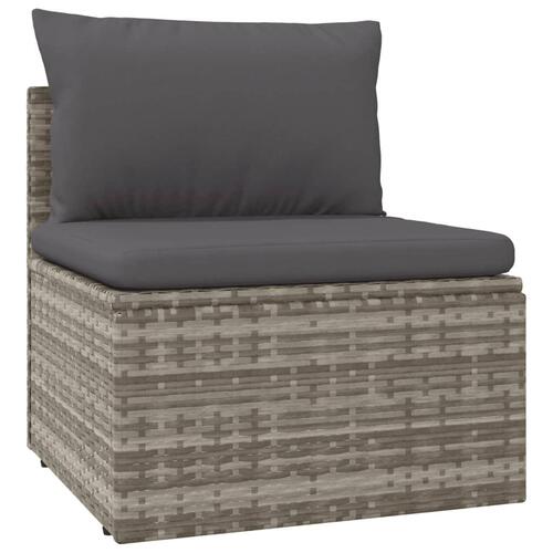 Loungesæt til haven 8 dele med hynder polyrattan grå