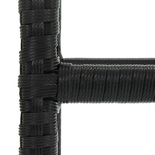 Barstole med hynder 3 stk. polyrattan sort