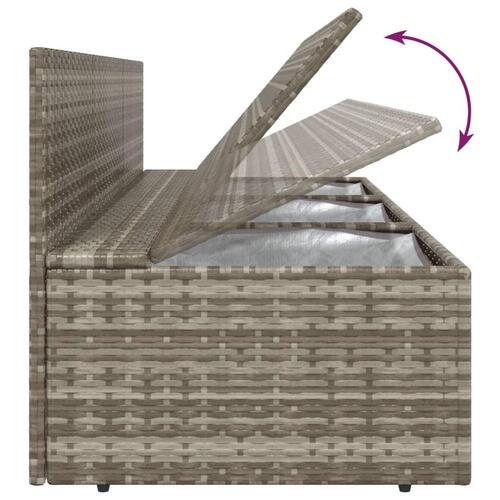 Loungesæt til haven 8 dele med hynder polyrattan grå