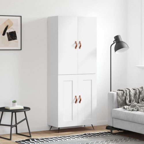Højskab 69,5x34x180 cm konstrueret træ hvid
