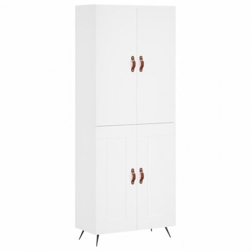 Højskab 69,5x34x180 cm konstrueret træ hvid