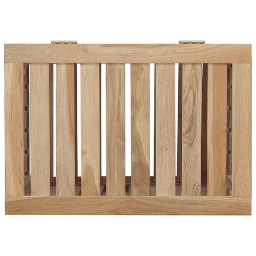 Vasketøjskurv 50x35x60 cm massivt teaktræ