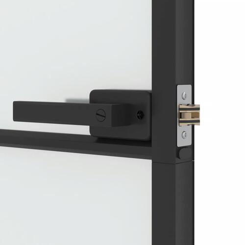 Dør 83x201,5 cm hærdet glas og aluminium sort