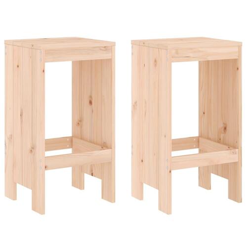 Barstole 2 stk. 40x36x75 cm massivt fyrretræ