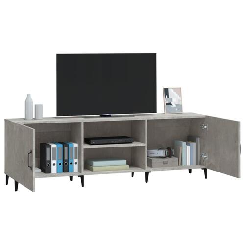 Tv-bord 150x30x50 cm konstrueret træ betongrå