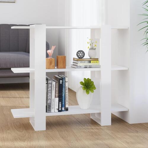Bogreol/rumdeler 100x30x87 cm hvid højglans