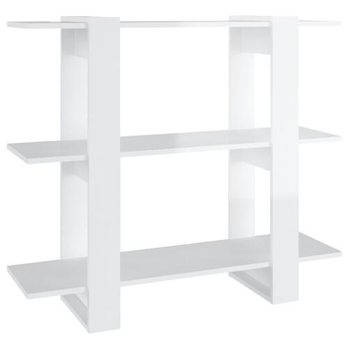 Bogreol/rumdeler 100x30x87 cm hvid højglans
