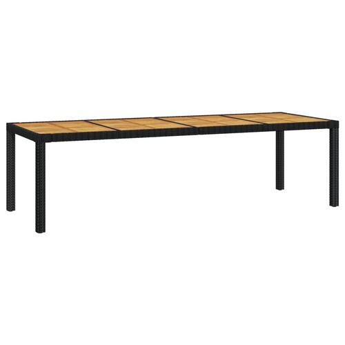 Udendørs spisebordssæt 11 dele med hynder polyrattan sort