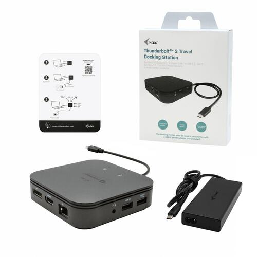 Docking-station i-Tec TB3TRAVELDOCKPD60W Sort