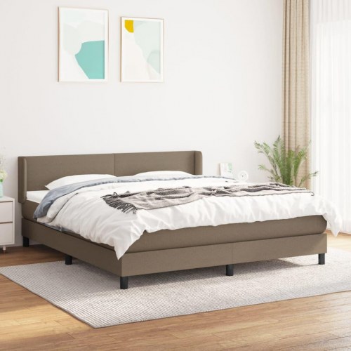 Kontinentalseng med madras 160×200 cm - stof, gråbrun