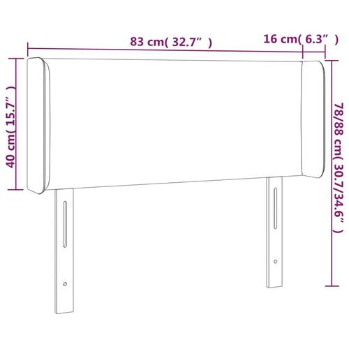 Sengegavl med LED-lys 83x16x78/88cm kunstlæder cappuccinofarvet