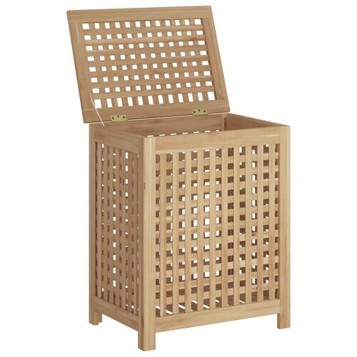 Vasketøjskurv 50x35x60 cm massivt teaktræ
