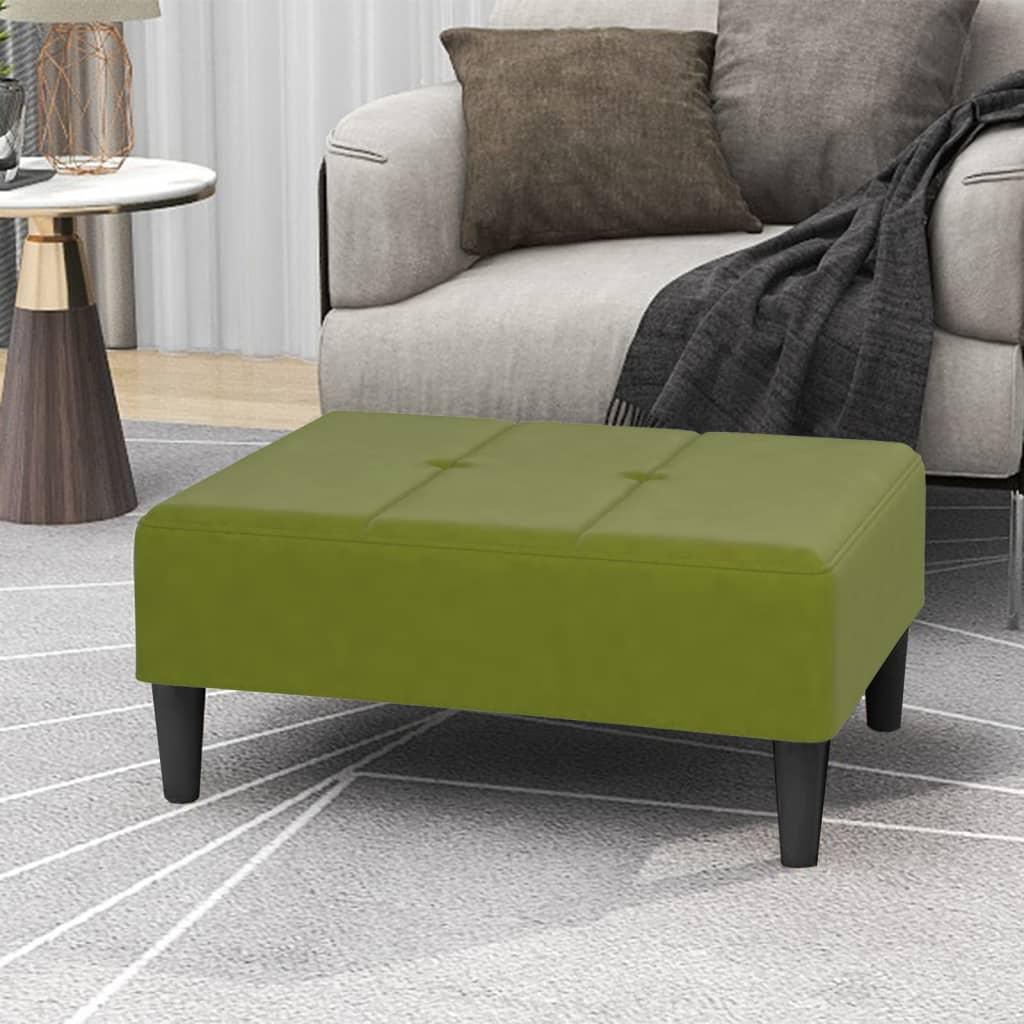 Fodskammel 78x56x32 cm fløjl lysegrøn