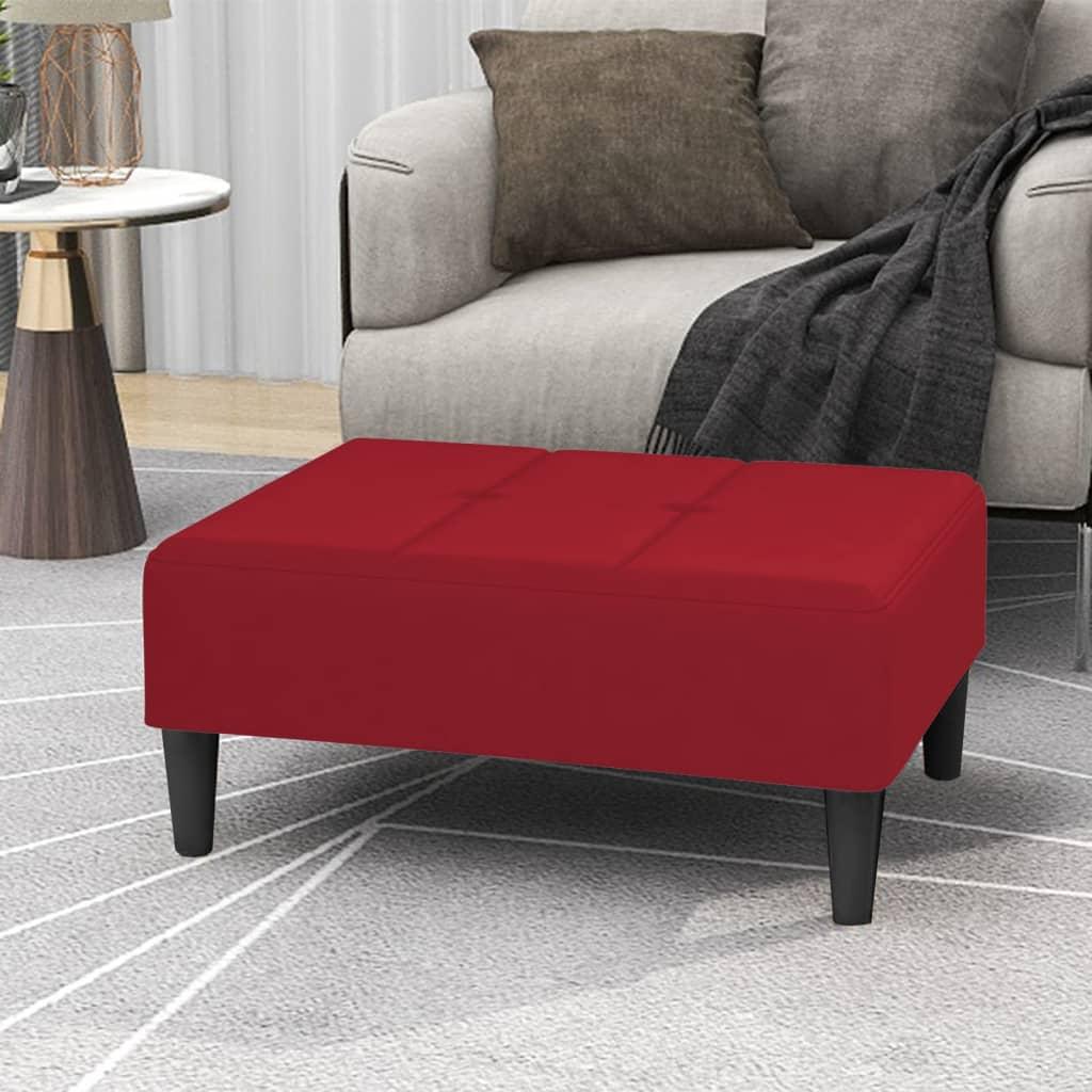Fodskammel 78x56x32 cm fløjl vinrød