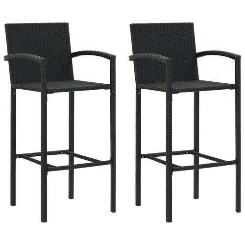 Barstole 2 stk. polyrattan sort