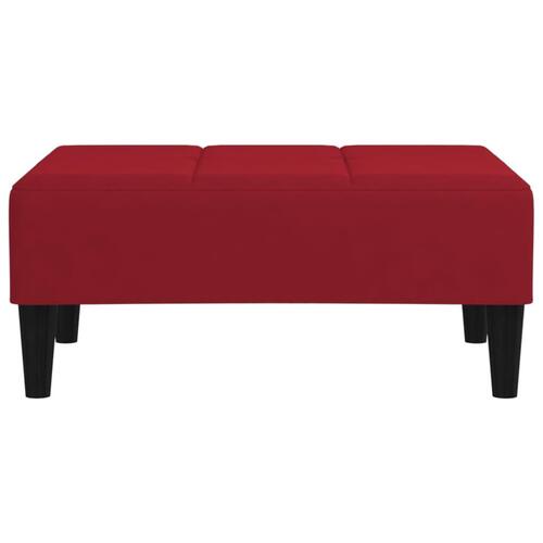 Fodskammel 78x56x32 cm fløjl vinrød