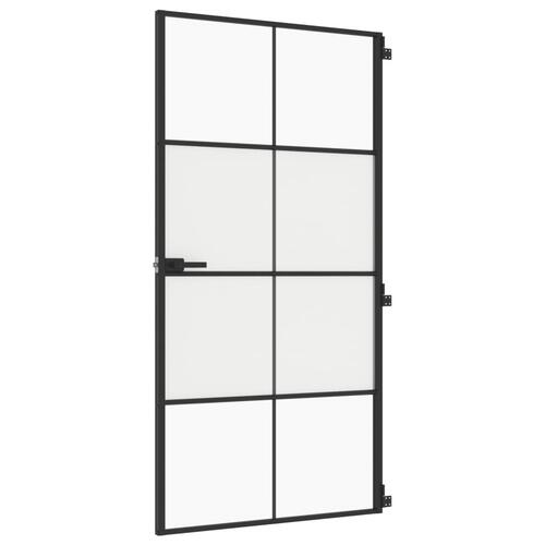 Dør 102,5x201,5 cm hærdet glas og aluminium sort