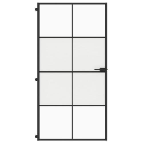 Dør 102,5x201,5 cm hærdet glas og aluminium sort