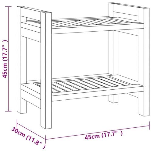 Badeværelsesbord 45x30x45 cm massivt teaktræ