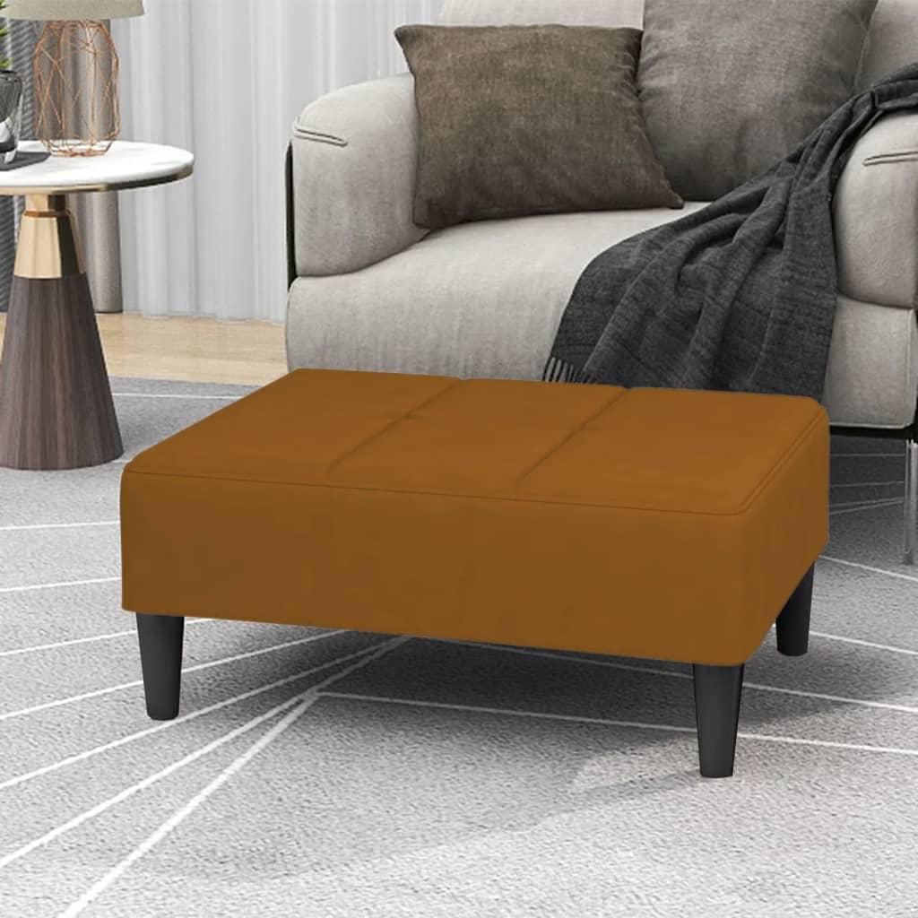 Fodskammel 78x56x32 cm fløjl brun