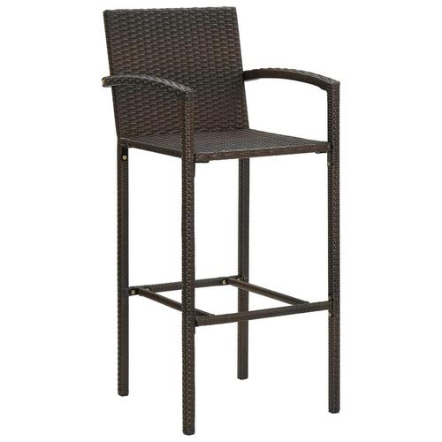Barstole 4 stk. polyrattan brun