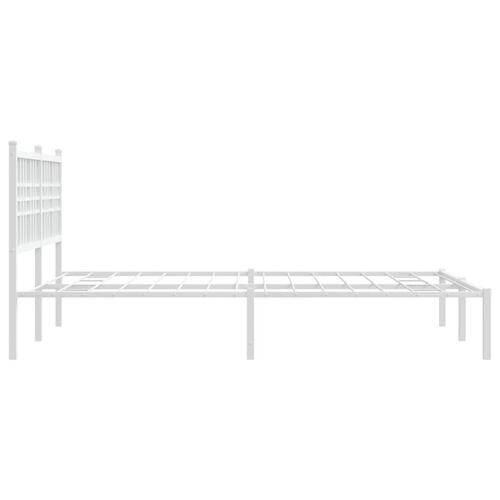 Sengeramme med sengegavl 140x190 cm metal hvid