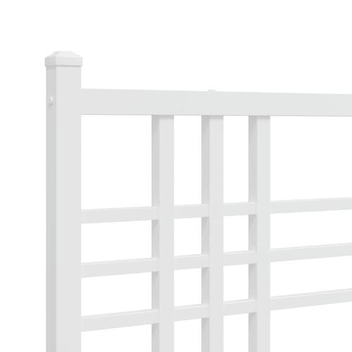 Sengeramme med sengegavl 140x190 cm metal hvid