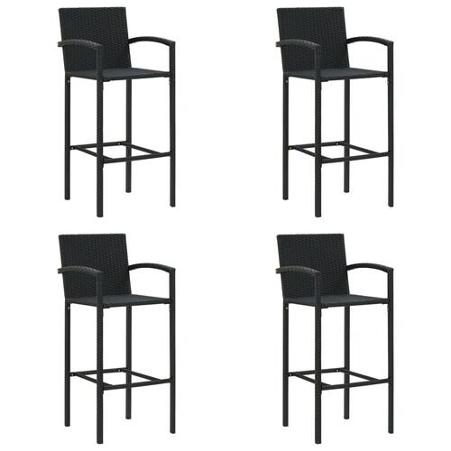 Barstole 4 stk. polyrattan sort