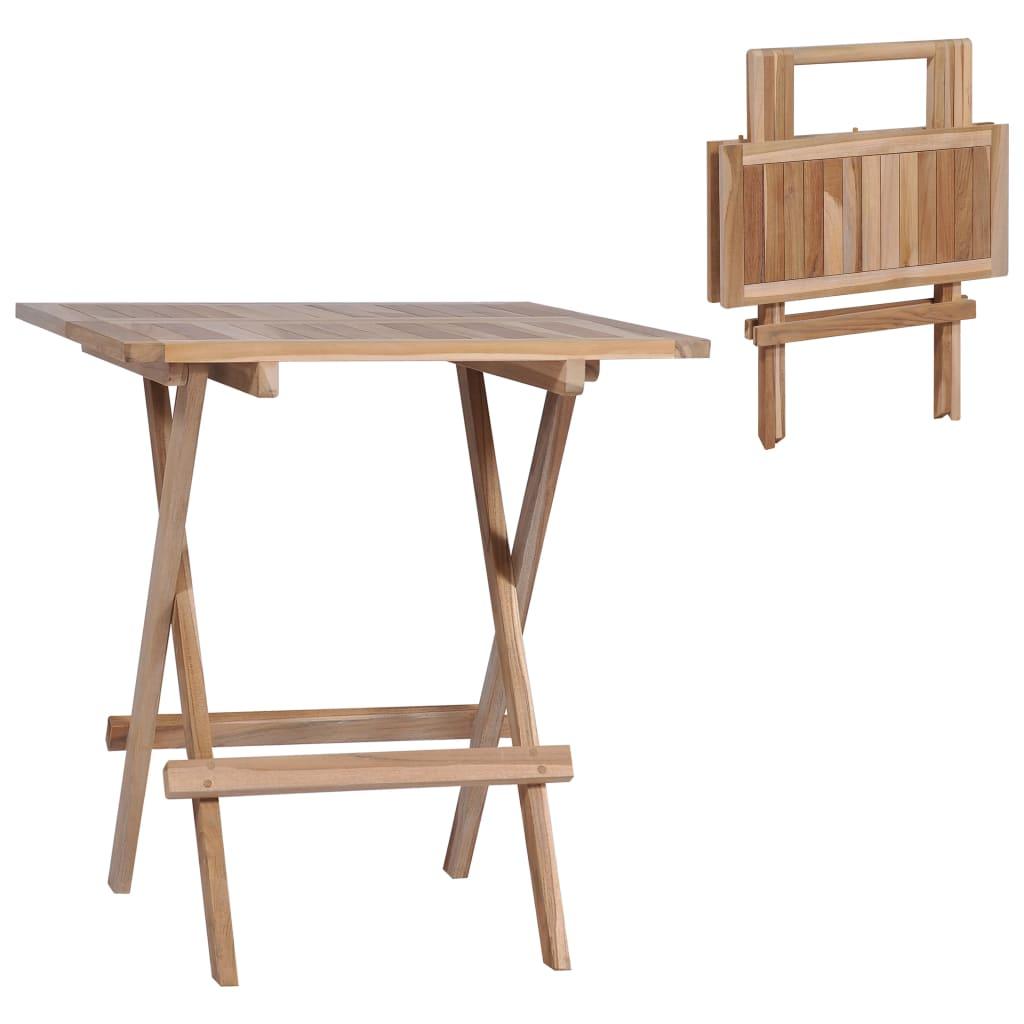 Foldbart bistrobord 60x60x65 cm massivt teaktræ