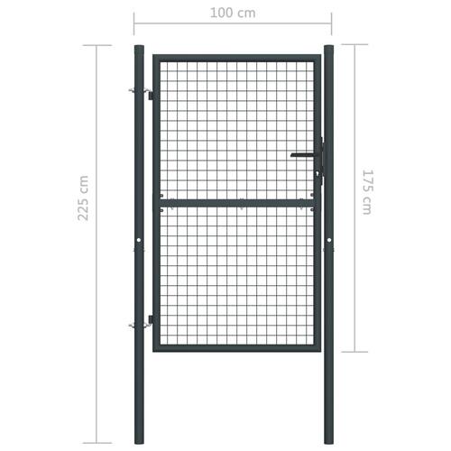 Havelåge i trådnet 100x225 cm galvaniseret stål grå