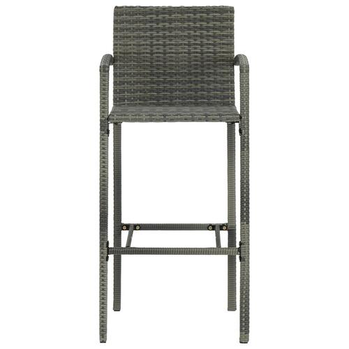 Barstole 4 stk. polyrattan grå