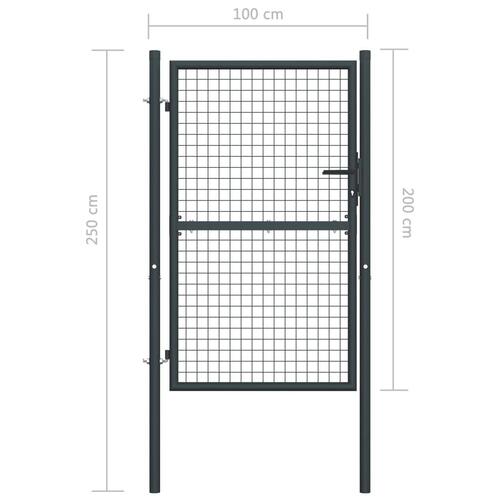 Havelåge i trådnet 100x250 cm galvaniseret stål grå